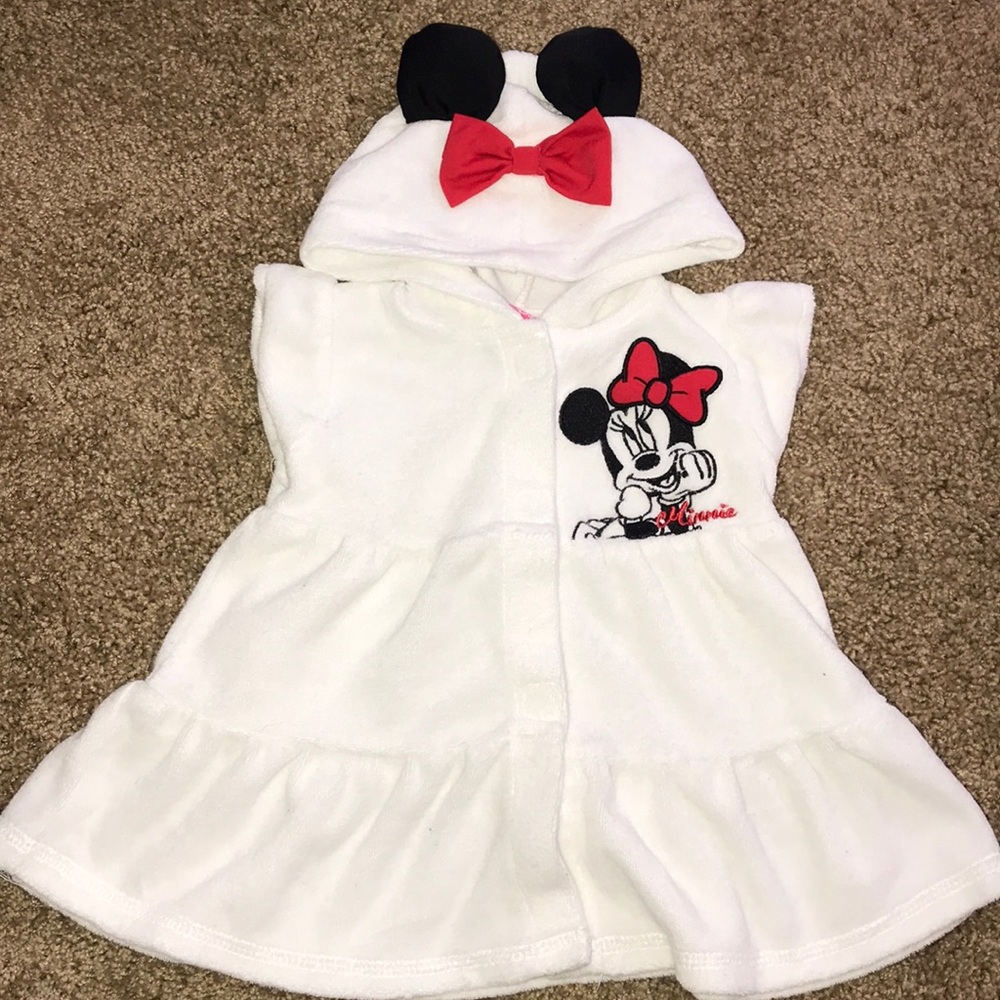 Baby girl Minnie Mouse swim cover-up